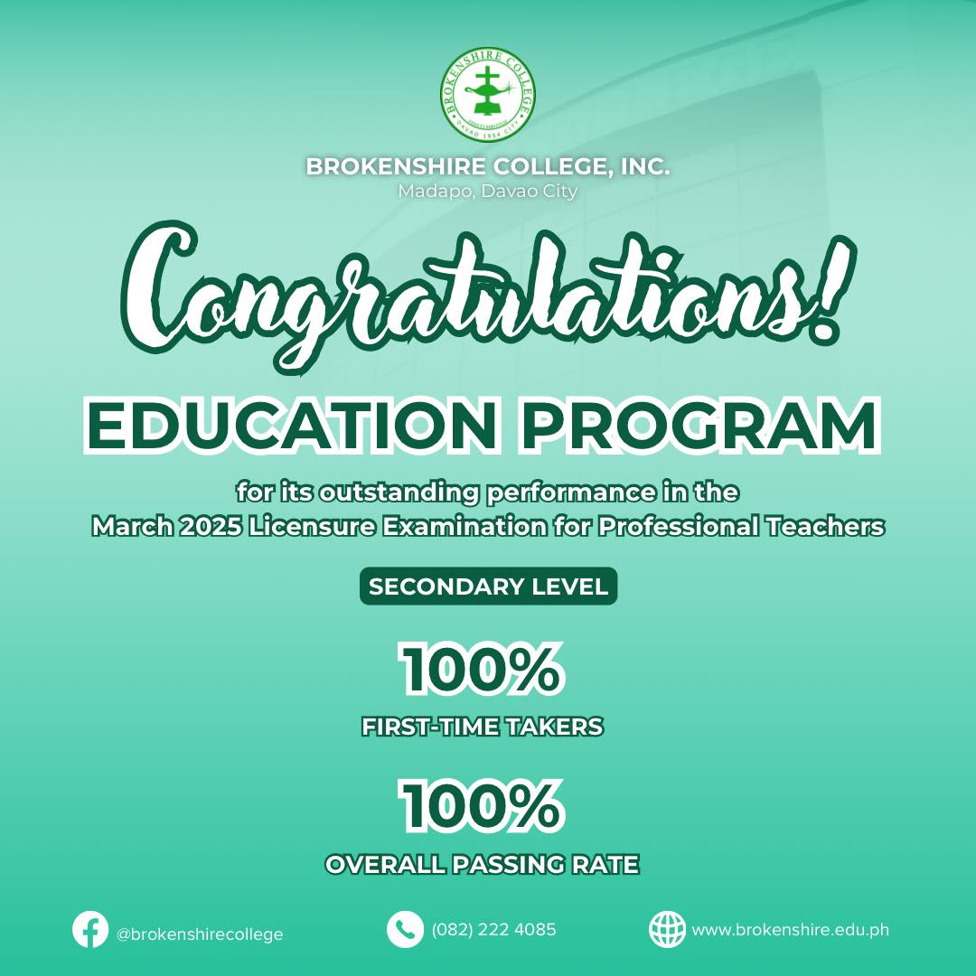 Congratulations to Our New Brokenshirian Teachers — 100% Passing Rate Achieved!